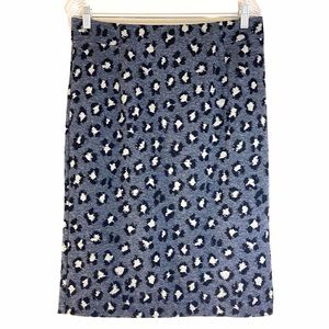Ann Taylor LOFT Skirt Size L Gray & Black Print